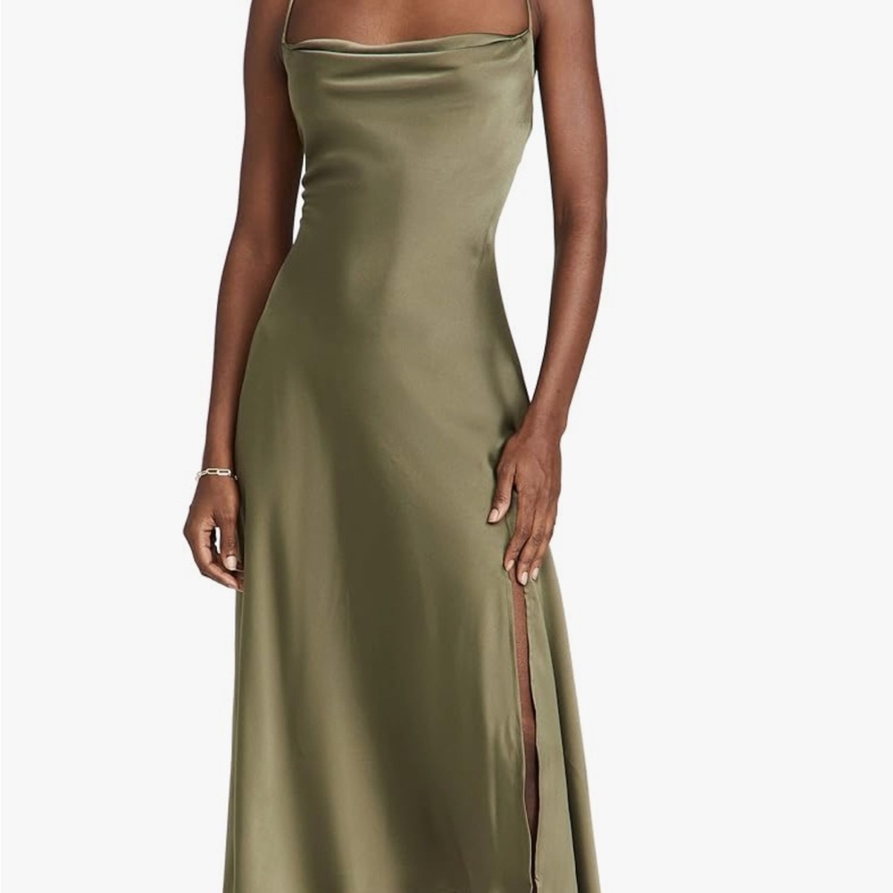 ASTR the label Women's Gaia
Olive Satin Midi Dress